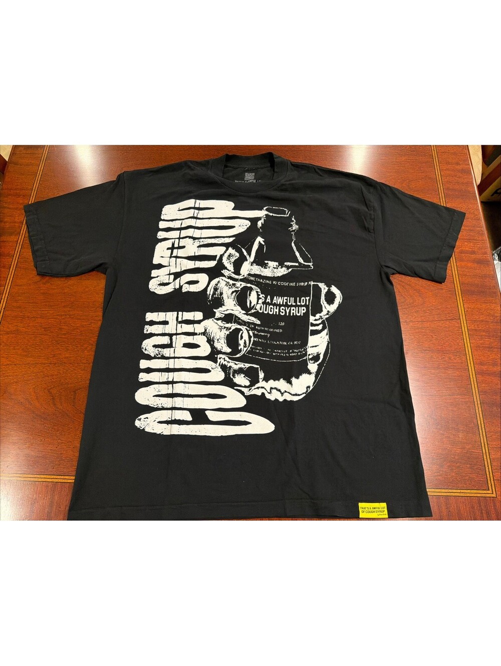 Authentic Awful Lot of Cough Syrup Tee Shirt, Size L , Black